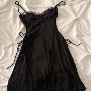 Princess Polly Black Lace-Trim Mini Dress